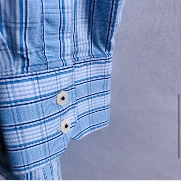 Men's English Laundry Blue & White Plaid Button Down Shirt - Picture 6 of 9
